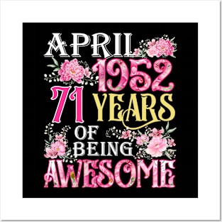 April Girl 1952 Shirt 71th Birthday 71 Years Old Posters and Art